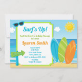 Surf Board Baby shower Uitnodiging Surfer Boy (Voorkant)