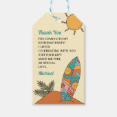 Surf Board Beach 1e Verjaardagsfeest Bedankt Cadeaulabel (Voorkant)