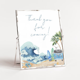 Surf Board Beach Baby shower Bedankt voor uw komst Poster