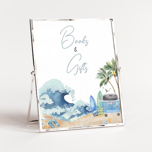 Surf Board Beach Baby shower Boeken en geschenken Poster