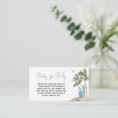 Surf Board Beach Baby shower Boeken voor Baby Informatiekaartje (Staand voorkant)