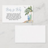 Surf Board Beach Baby shower Boeken voor Baby Informatiekaartje (Voorkant / Achterkant)