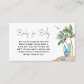 Surf Board Beach Baby shower Boeken voor Baby Informatiekaartje (Voorkant)