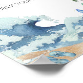 Surf Board Beach Baby shower Drinken Poster (Hoek)