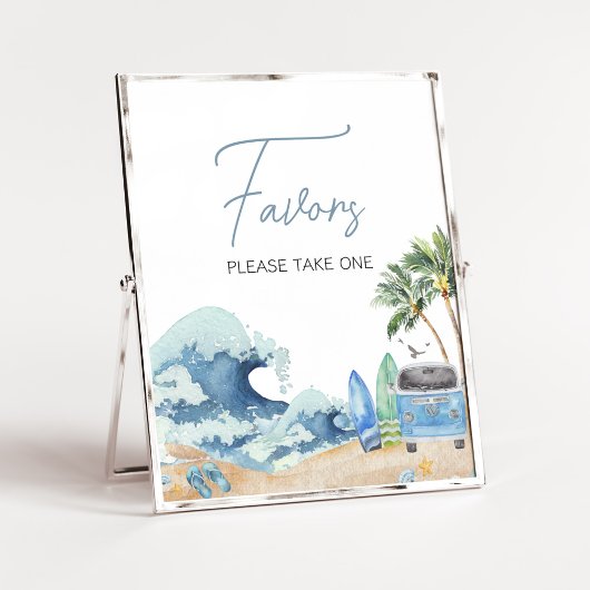 Surf Board Beach Baby shower Favorieten Poster