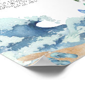 Surf Board Beach Baby shower Late Night Luiers Poster (Hoek)