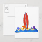 Surf Board Beach Briefkaart (Voorkant / Achterkant)