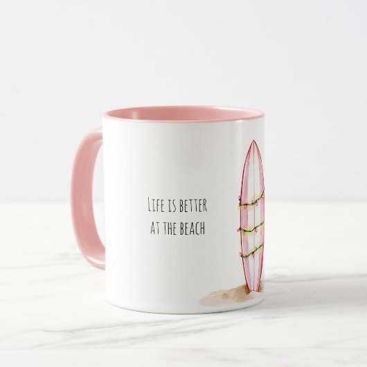 Surf Board Beach Lights Mok (Voorkant links)