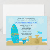 SURF BOARD BEACH SAND CASTLE 5x7 Aangepaste uitnod Kaart (Voorkant / Achterkant)
