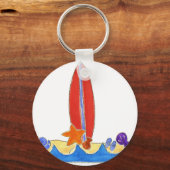 Surf Board Beach Sleutelhanger (Voorkant)