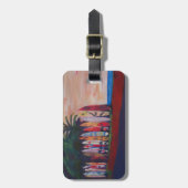 Surf Board Fence Wall aan de zijkant Bagagelabel (Voorkant verticaal)