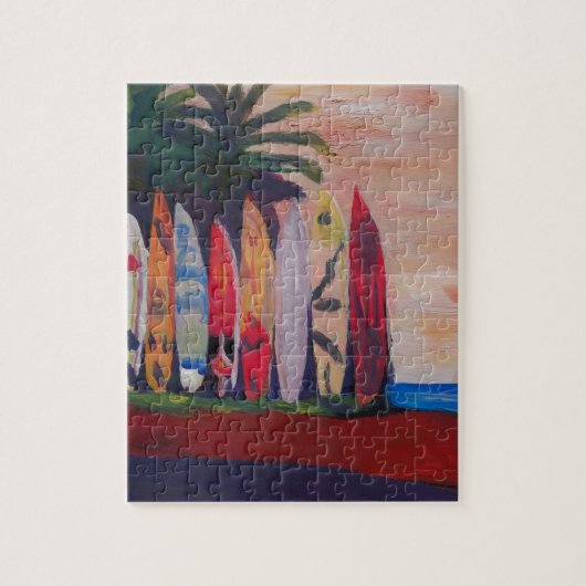 Surf Board Fence Wall aan de zijkant Legpuzzel (Verticaal)