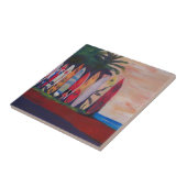 Surf Board Fence Wall aan de zijkant Tegeltje (Zijkant)