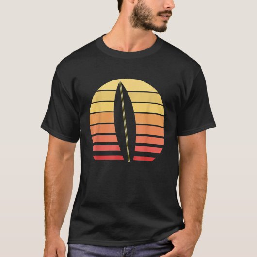 Surf Board Retro Tropal Summer T-shirt (Voorkant)
