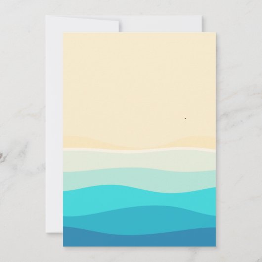 Surf board strand baby shower uitnodiging (Achterkant)