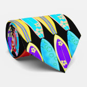 SURF BOARD STROPDAS groen blauw plezier (Opgerold)