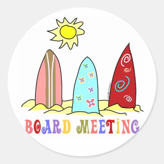 Surf Board Surfende Stickers (Voorkant)