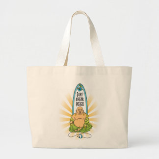 Surf Boeddha: Surf, water, vrede Grote Tote Bag