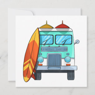 Surf Bus Surfplank Palmboom Surfing Surfer Golven Kaart