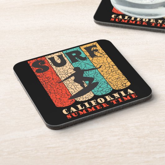 Surf California Beverage Coaster Bier Onderzetter (Linkerzijde)