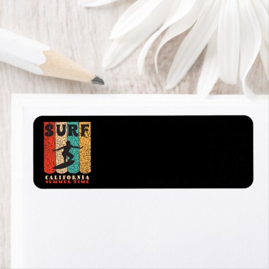 Surf California Return-adreslabel Etiket (Insitu)