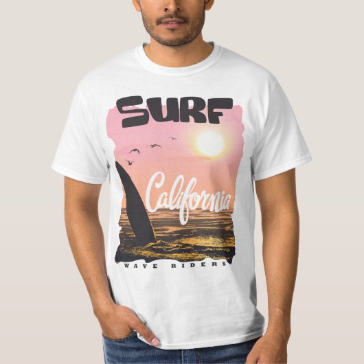 Surf California Wave Rider T-shirt (Voorkant)
