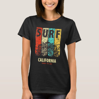 Surf Californië Kust Zomer Rijdend Op Golven T-shirt
