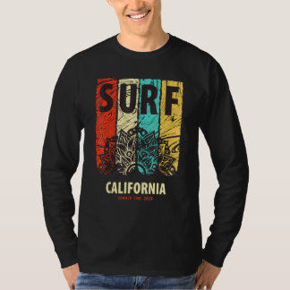 Surf Californië Kust Zomer Rijdend Op Golven T-shirt