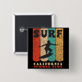 Surf Californië Vierkante Button 5,1 Cm