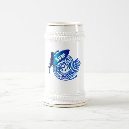 Surf Californische surfers surfen op geschenken Bierpul (Center)