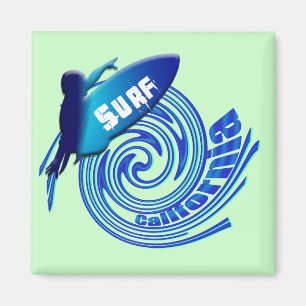 Surf Californische surfers surfen op geschenken Magneet