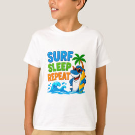 🦈 Surf Cartoon Zomer Stijl Voor Kinderen 🌊 T-shirt