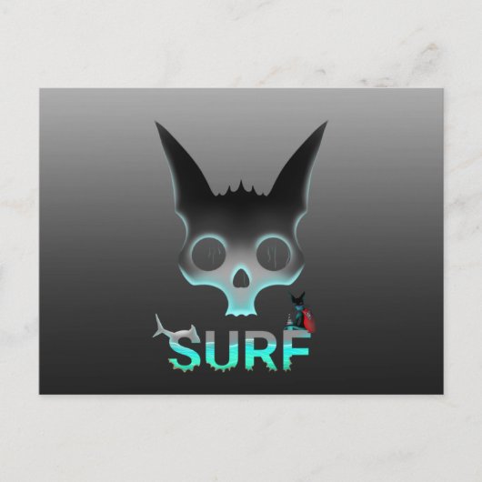 Surf Cat Briefkaart (Voorkant)