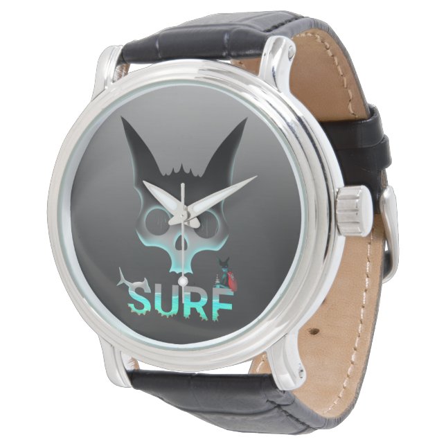 Surf Cat Horloge (Gekanteld)