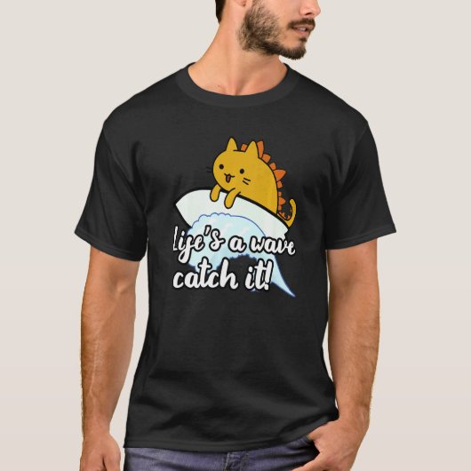 Surf catzilla surfer leven is golf vang het t-shirt (Voorkant)