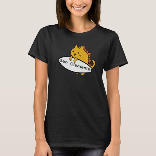 Surf catzilla surfer San Clemente T-shirt (Voorkant)