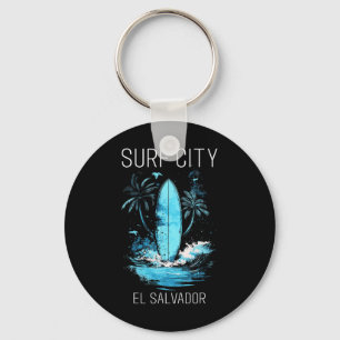 Surf City El Salvador Surfen Vintage Surfer _3 Sleutelhanger
