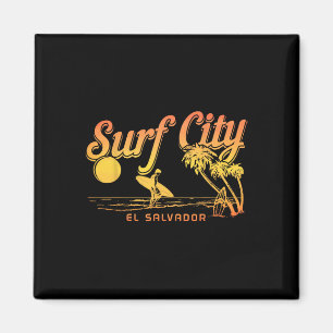 Surf City El Salvador Vintage Strand Souvenir Surf Magneet