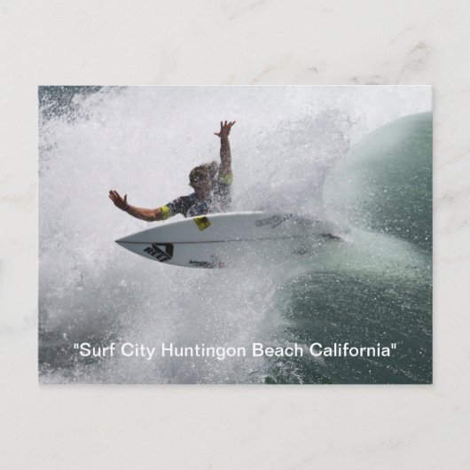, "Surf City Huntingon Beach California" Briefkaart (Voorkant)