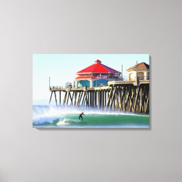 Surf City Huntington Beach Ca Canvas Afdruk
