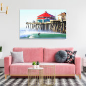 Surf City Huntington Beach Ca Canvas Afdruk (Insitu (Woonkamer))