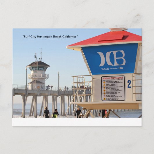 Surf City Huntington Beach California Briefkaart (Voorkant)