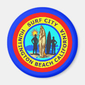 SURF CITY HUNTINGTON BEACH CALIFORNIË MAGNEET (Voorkant)