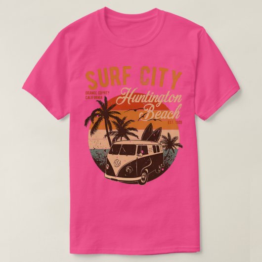  Surf City Huntington Beach Oranje County C T-shirt (Design voorkant)