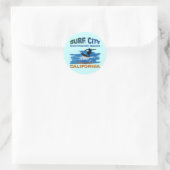 SURF CITY HUNTINGTON BEACH RONDE STICKER (Tas)