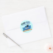 SURF CITY HUNTINGTON BEACH RONDE STICKER (Envelop)