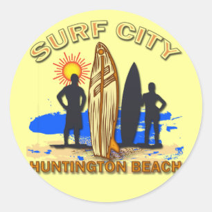 SURF CITY HUNTINGTON BEACH RONDE STICKER