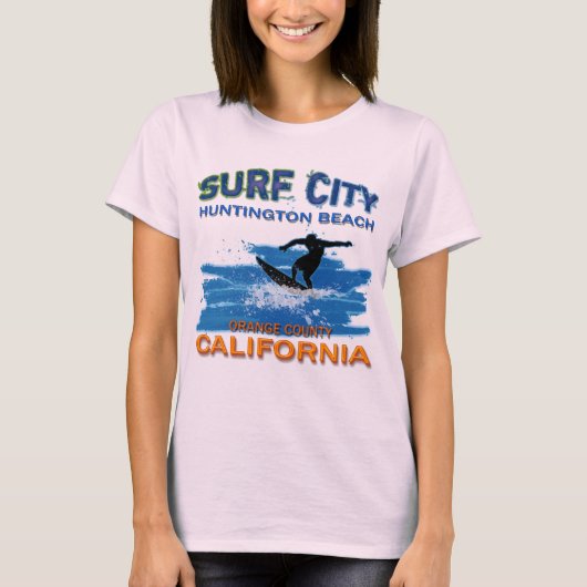 SURF CITY HUNTINGTON BEACH T-SHIRT (Voorkant)