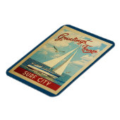 Surf City Sailboot Vintage Travel New Jersey Magneet (Linkerzijde)