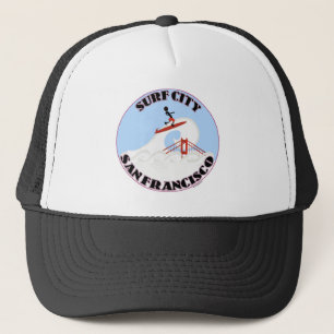Surf City San Francisco Grappige Reis Cartoon Trucker Pet